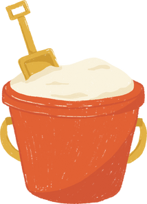 Hand-drawn Kids Sand Bucket And Shovel