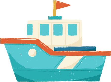 Hand-drawn Kids Boat